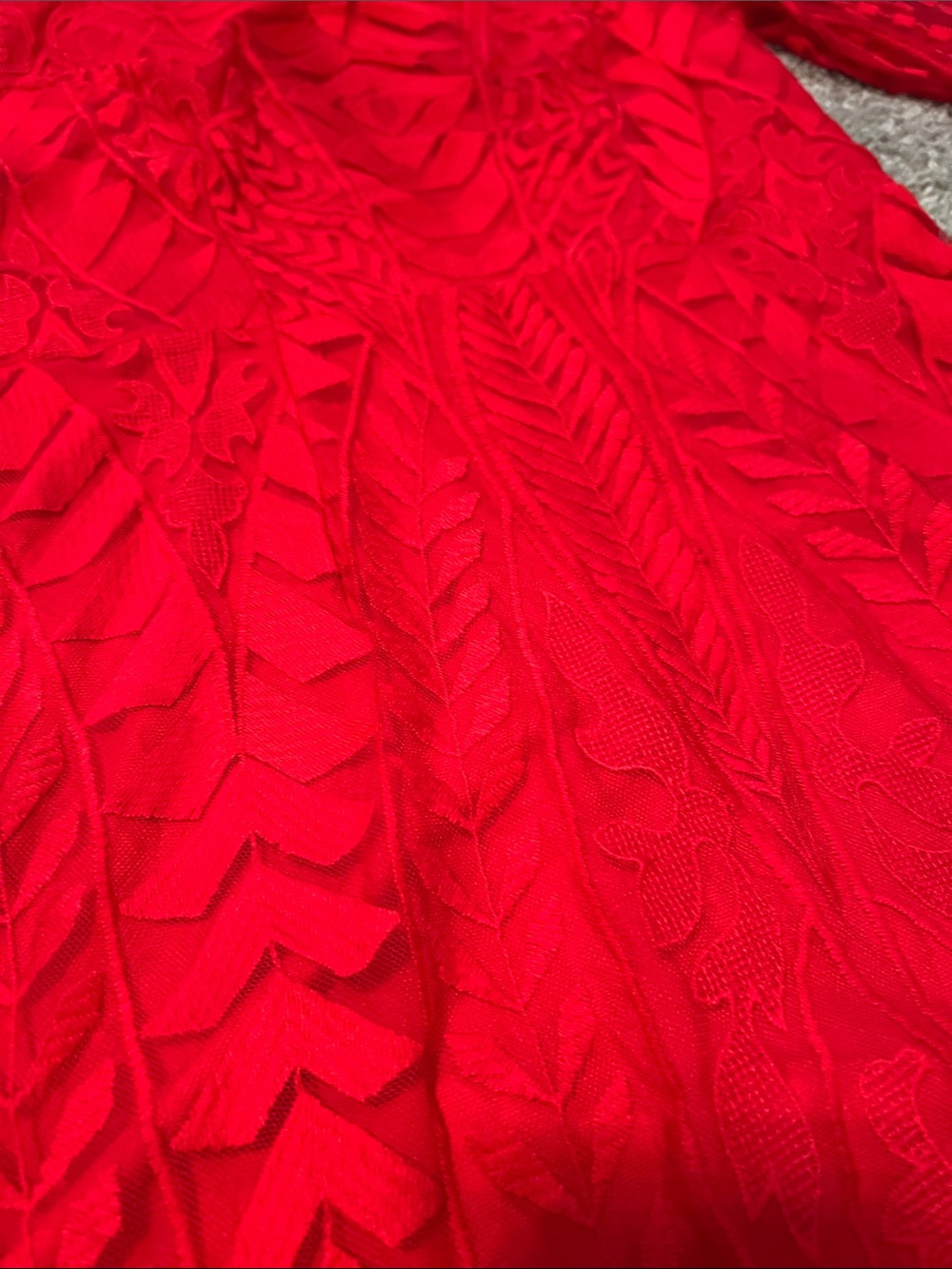 Hello Molly Red Long-Sleeve Lace Mini Dress - Picture 4 of 14